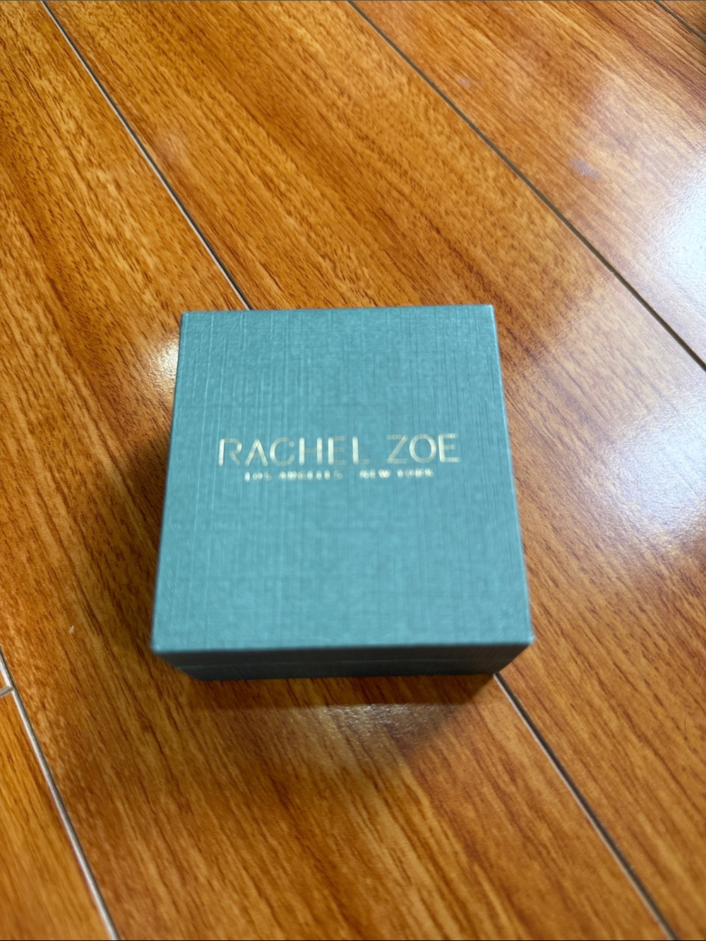 Rachel Zoe Teal Gift Jewelry Box with Gold Logo